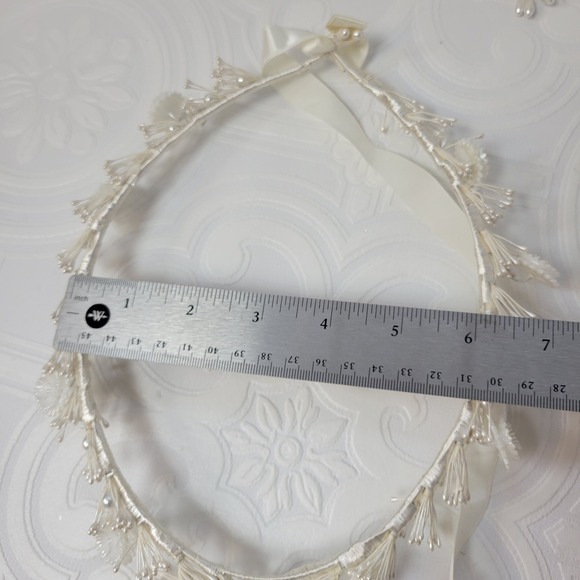 Vintage Greek Stefana Wedding Crowns Ivory Pearls Floral 1980\'s‎ Orthodox main image 7